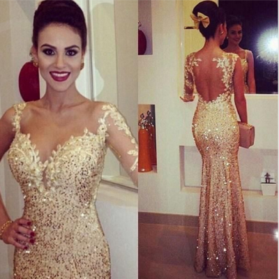 2016 New Gold Sexy Prom Dress,Mermaid Long Prom Dress,Handmade Gold Formal Women Evening Dress,Formal Dress Gold,Gold Prom Dress/Women Dress