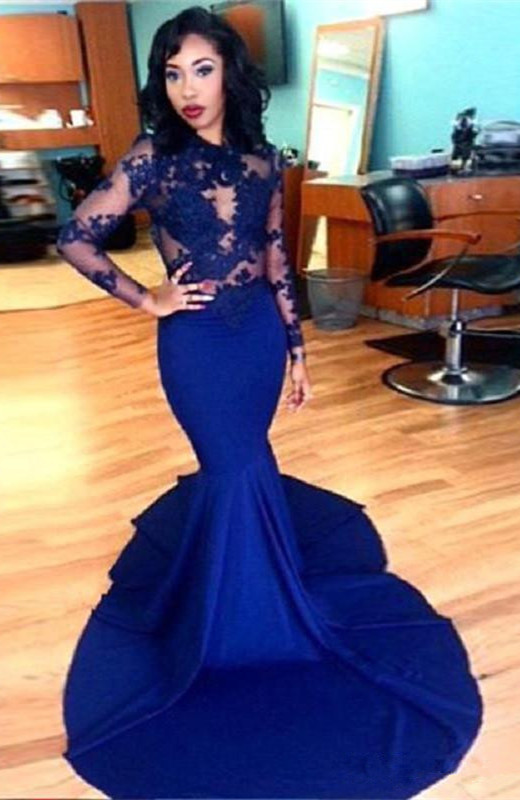 Blue african prom dress sales