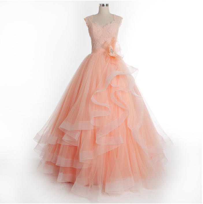 Ball Coral Long Dresses