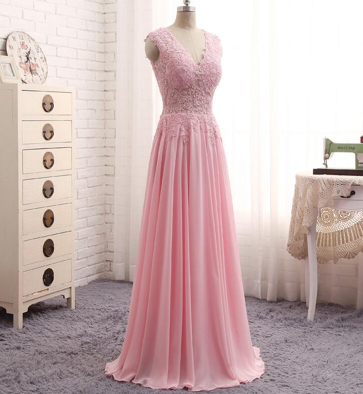 Blush Pink Prom Dresses Cheap 2017 Deep V Neck Formal Dress Special