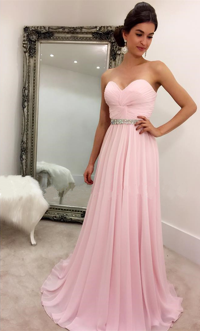 baby pink long dress