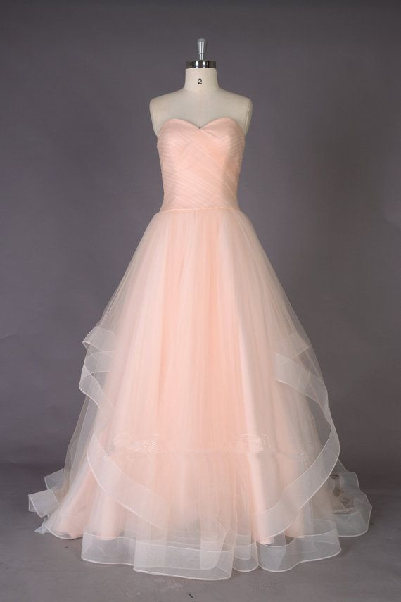 Lovely Light Pink Handmade Tulle Sweetheart Prom Gown,prom Dress,formal ...