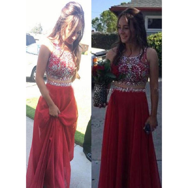 red formal two piece