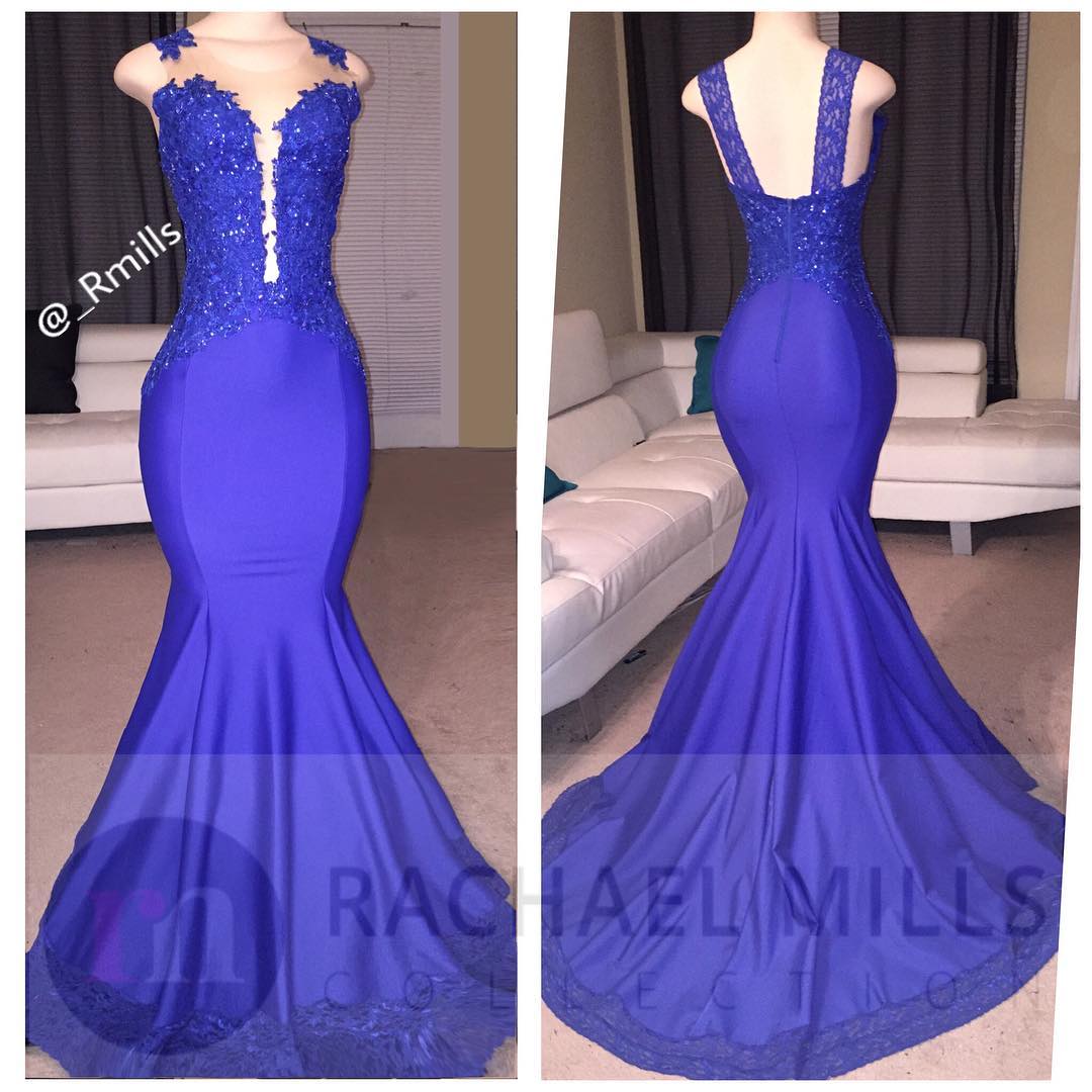 Royal Blue Prom Dresses,Mermaid Prom Dresses 2017,Satin Evening Gowns ...