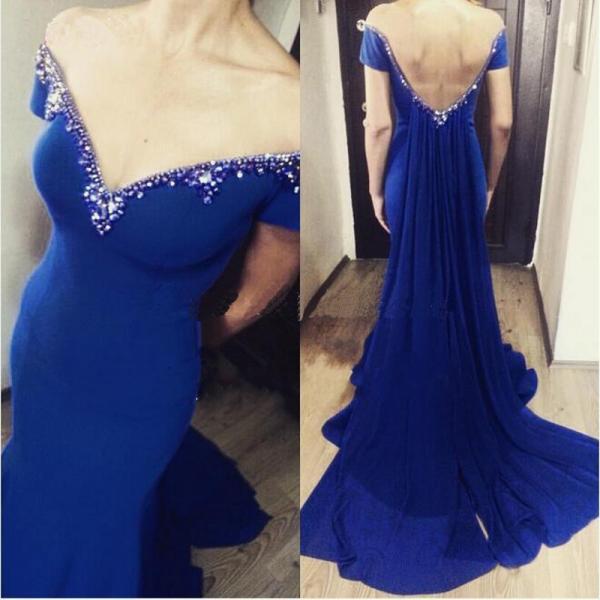 Royal Blue Long Prom Dress..