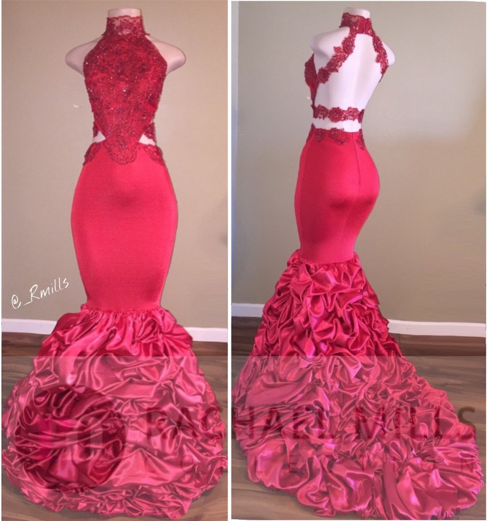Red Backless Prom Dresses,mermaid Prom Dresses 2017,formal Evening ...